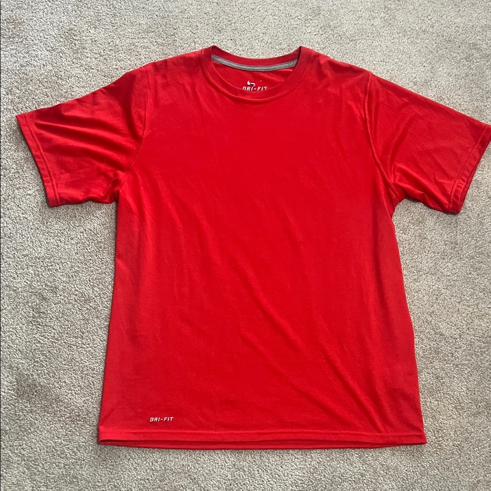 Nike Red Short Sleeve Dri-FIT Athletic Tee